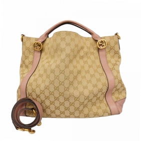 Gucci GG Canvas Handbag 323675 Beige Pink 2-Way Bag for Women