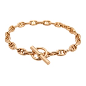 Hermes Like new Hermès Chaine d'Ancre TPM 28-link bracelet in 18KPG and 750 pink gold. 0411.
