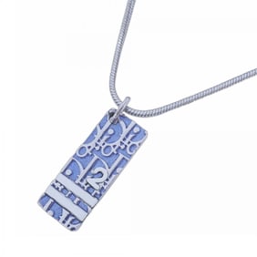Christian Dior Trotter Metal Necklace in Silver, White, and Blue for Women