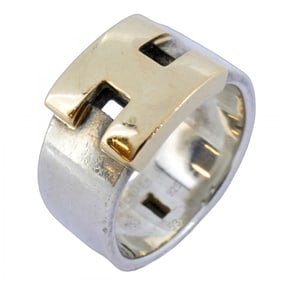 Hermes Hermès Hercules Ring, 18K Yellow Gold and 925 Sterling Silver, #53, Women's