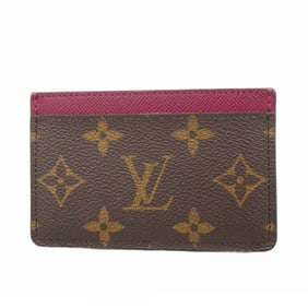 Louis Vuitton Monogram Porte Carte Sample Card Case M60703 Brown/Fuchsia for Women