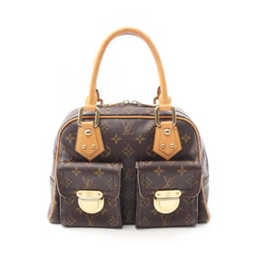 Louis Vuitton Manhattan PM Handbag, Coated Canvas and Leather, Monogram, Women's, Brown, M40026