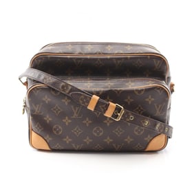 Louis Vuitton Nile Shoulder Bag, Coated Canvas and Leather, Monogram, Women's, Brown, M45244
