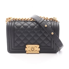 CHANEL Boy Chanel Small Shoulder Bag in Calfskin Leather, Black