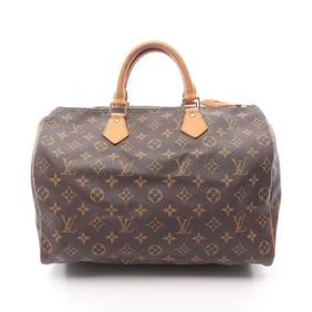 Louis Vuitton Speedy 35 Handbag, Coated Canvas and Leather, Monogram, Women's, Brown, M41524