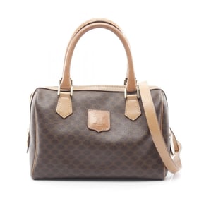 Celine Macadam handbag, coated canvas and leather, women's, brown beige