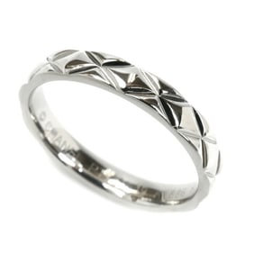 CHANEL Pt950 Platinum Matelassé Ring, Size 18, 59cm, 6.2g, Men's