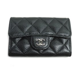 CHANEL Matelasse Classic Flap Card Case, Black, AP0214, Women's