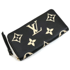 LOUIS VUITTON Zippy Wallet, Round, Monogram Empreinte, Black, M80481 IC, Women's