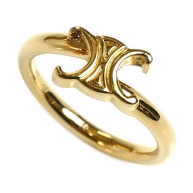 CELINE Brass Triomphe Asymmetric Ring, Women's, Size 9.5, 460PP6BRA.35OR