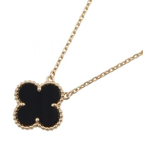 Van Cleef & Arpels Vintage Alhambra Necklace, Onyx, 18K Yellow Gold, Women's, Gold and Black,