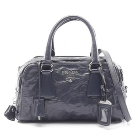 Prada Nappa Antique handbag, leather, women's, navy