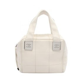 CHANEL Chocobar Tote Bag in White Calfskin Leather