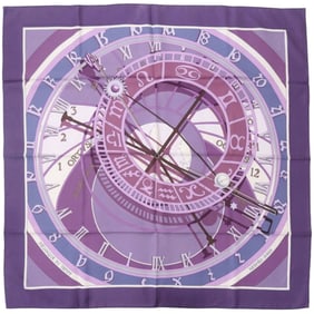 Hermès Carré 90 "Mecanique du Temps" Silk Purple Scarf Muffler 0139 HERMES