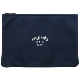 Unused Hermès Neoban GM Polyamide Elastane Blue Marine Pouch Bag ZS5Z HERMES