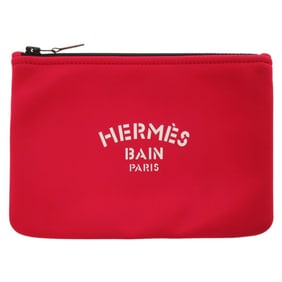Unused Hermès Neoban PM Polyamide Elastane Rouge Kazak Pouch Bag Red ZEE5 HERMES