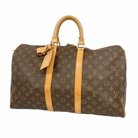 Louis Vuitton Monogram Keepall 45 Boston Bag M41428 Brown Men's and Women's