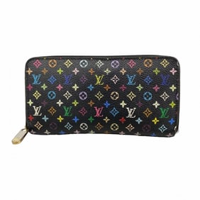 Louis Vuitton Monogram Multicolore Zippy Wallet M60050 Noir Women's Long