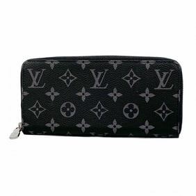 Louis Vuitton Monogram Eclipse Zippy Wallet Horizontal M11611 Black Men's Long