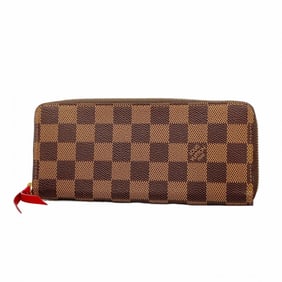 Louis Vuitton Damier Portefeuille Clemence Long Wallet N60534 Ebene Cerise Women's