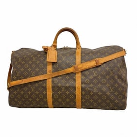 Louis Vuitton Monogram Keepall Bandouliere 60 Boston Bag M41412 Brown Men's and Women's
