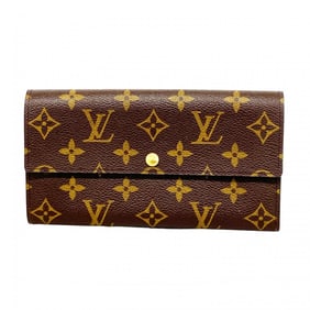 Louis Vuitton Monogram Pochette Porte Monnaie Credit Long Wallet M61726 Brown Women's