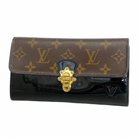 Louis Vuitton Monogram Portefeuille Cherrywood Long Wallet M62558 Black/Brown Women's