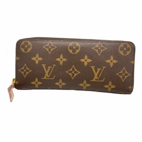 Louis Vuitton Monogram Portefeuille Clemence Long Wallet M61298 Brown Rose Ballerine Women's