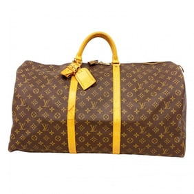 Louis Vuitton Monogram Keepall 60 Boston Bag M41422 Brown Men's and Women's