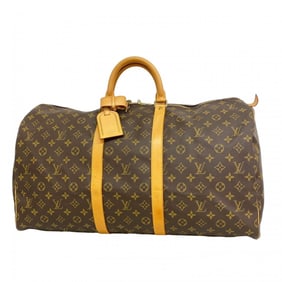 Louis Vuitton Monogram Keepall 55 Boston Bag M41424 Brown Men's and Women's