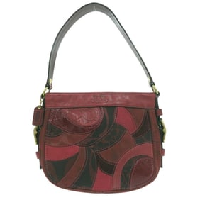 Coach patchwork handbag in red leather (0512)