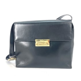Salvatore Ferragamo shoulder bag with flap, leather, black, for women