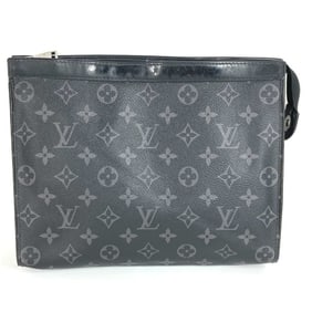 LOUIS VUITTON M61692 Monogram Eclipse Pochette Voyage MM, bag, pouch, second clutch canvas, black,