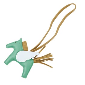 Hermes Hermès Rodeo PM Pegasus Bag Charm in Mint, Sesame, and Pale Blue Lambskin with Z Stamp
