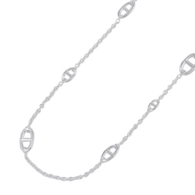 Hermes Chaine d'Ancre Farandole Necklace in 925 Sterling Silver, Size 80