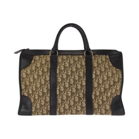 Christian Dior Dior Vintage Trotter Brown/Beige with Gold Hardware, Canvas/Leather Handbag/Boston