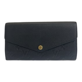 LOUIS VUITTON Monogram Empreinte Portefeuille Sarah Noir, Black with Gold Hardware and Leather,