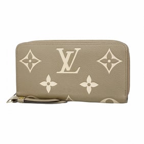 Louis Vuitton Monogram Empreinte Two-Tone Zippy Wallet M69794 Tourterelle Creme Women's