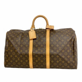 Louis Vuitton Monogram Keepall 55 Boston Bag M41424 Brown Men's and Women's