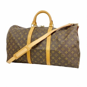 Louis Vuitton Monogram Keepall Bandouliere 50 Boston Bag M41416 Brown Men's and Women's