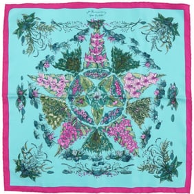 Like new Hermès Carré 45 Pythagore Silk Multicolor Scarf Muffler 0086 HERMES