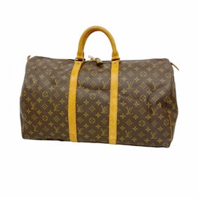 Louis Vuitton Monogram Keepall 50 Boston Bag M41426 Brown Men's and Women's