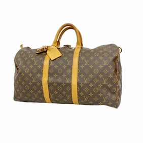 Louis Vuitton Monogram Keepall 50 Boston Bag M41426 Brown Men's and Women's