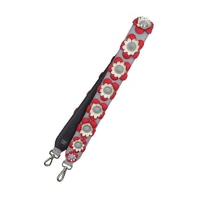 Fendi Strap You Floral Leather Shoulder in Red, Gray, and White (1664)