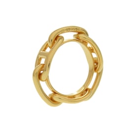 Like new Hermes Chaine d'Ancre silver metal scarf ring 0103 HERMES