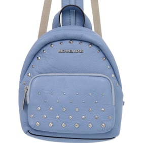 Like new Michael Kors Studded 35T0SERB1L 904 Coated Canvas Light Blue Backpack/Daypack 0642