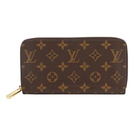 Louis Vuitton Monogram Zippy Wallet, Round, Brown, M42616, RFID Wallet