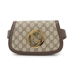 Gucci Blondie GG Supreme Belt Bag, Waist Pouch, Beige/Brown Leather, Gold Hardware, 703807