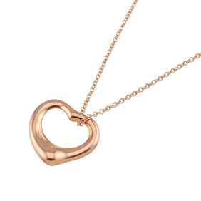 Tiffany & Co. Open Heart Necklace, 16mm Wide, 41cm, 18K Pink Gold (PG) 750