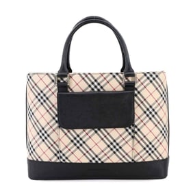 Burberry Nova Check Handbag in Canvas and Leather, Beige Black
